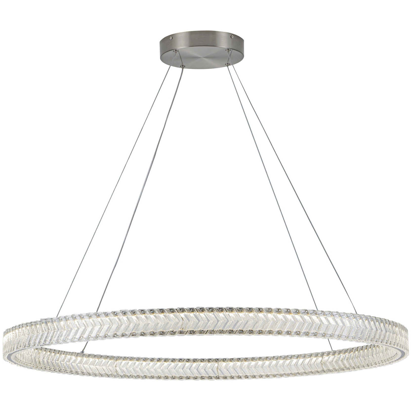 Chevron LED 39.37 inch Brushed Nickel Pendant Ceiling Light