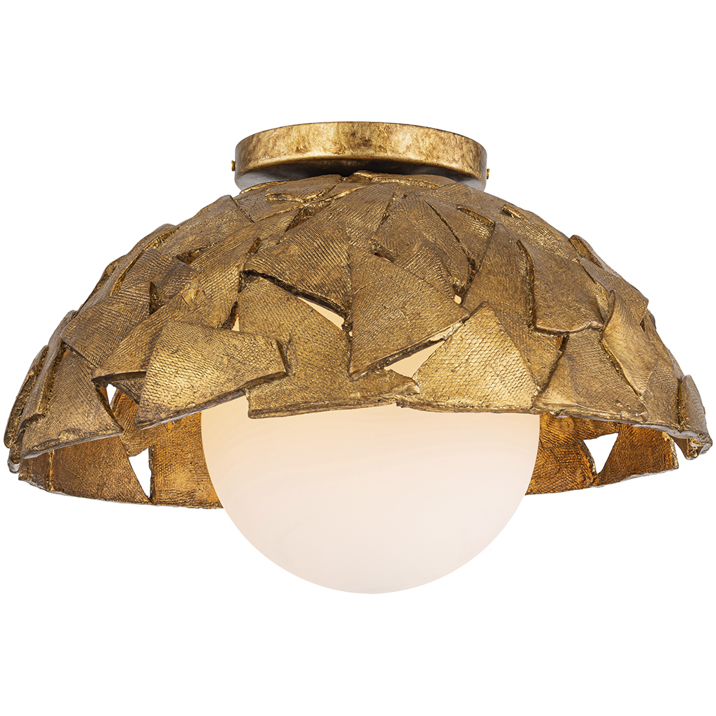 Mosaic Luxe 1 Light 16 inch Gold Pendant/Flush Ceiling Light in 15 in.