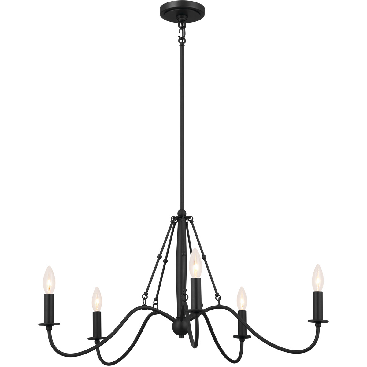Homestead Freesia 5 Light 31.25 inch Textured Black Chandelier Ceiling Light