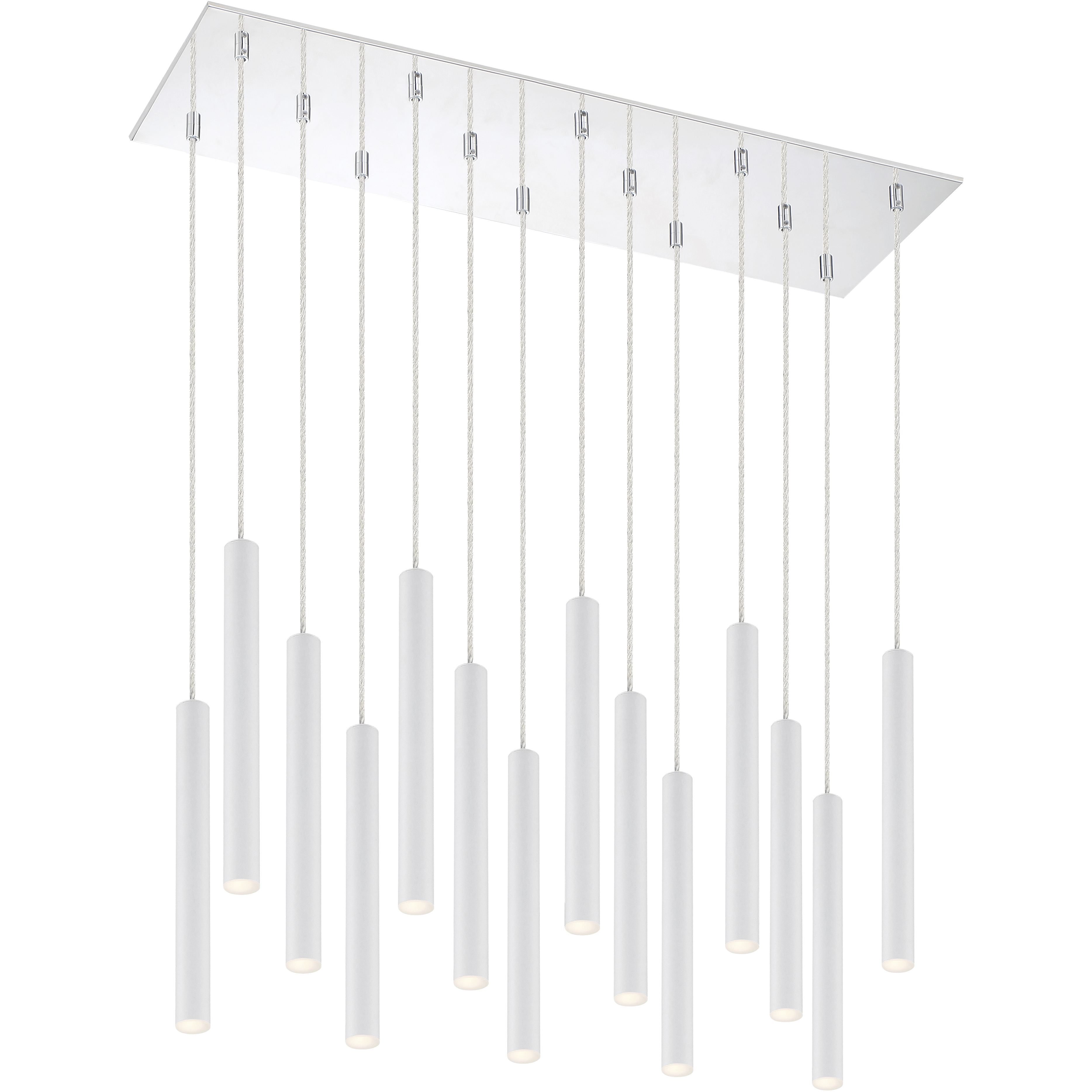 Forest LED 9.75 inch Chrome Chandelier Ceiling Light in Matte White Steel
