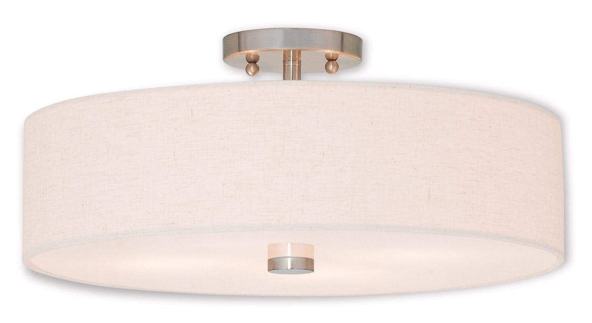 Meridian 4 Light 18 inch Brushed Nickel Semi-Flush Ceiling Light