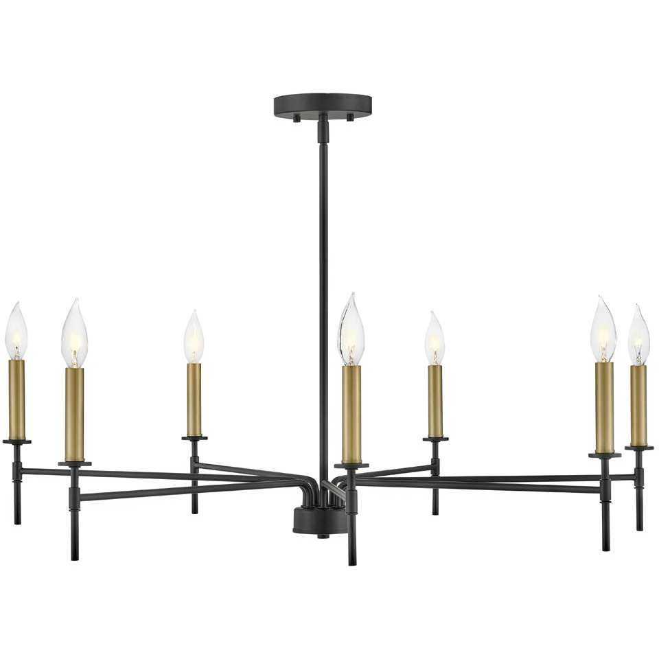 Hux LED 36 inch Black Chandelier Ceiling Light