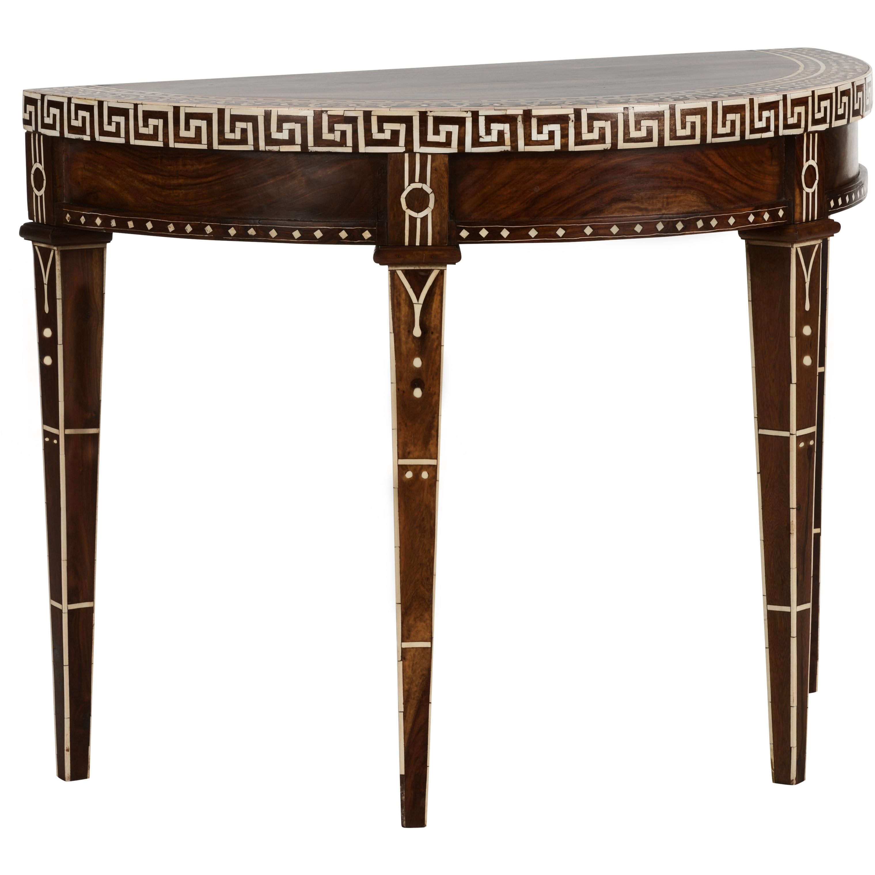 Aryana 40 inch Brown and White/Cream Demilune