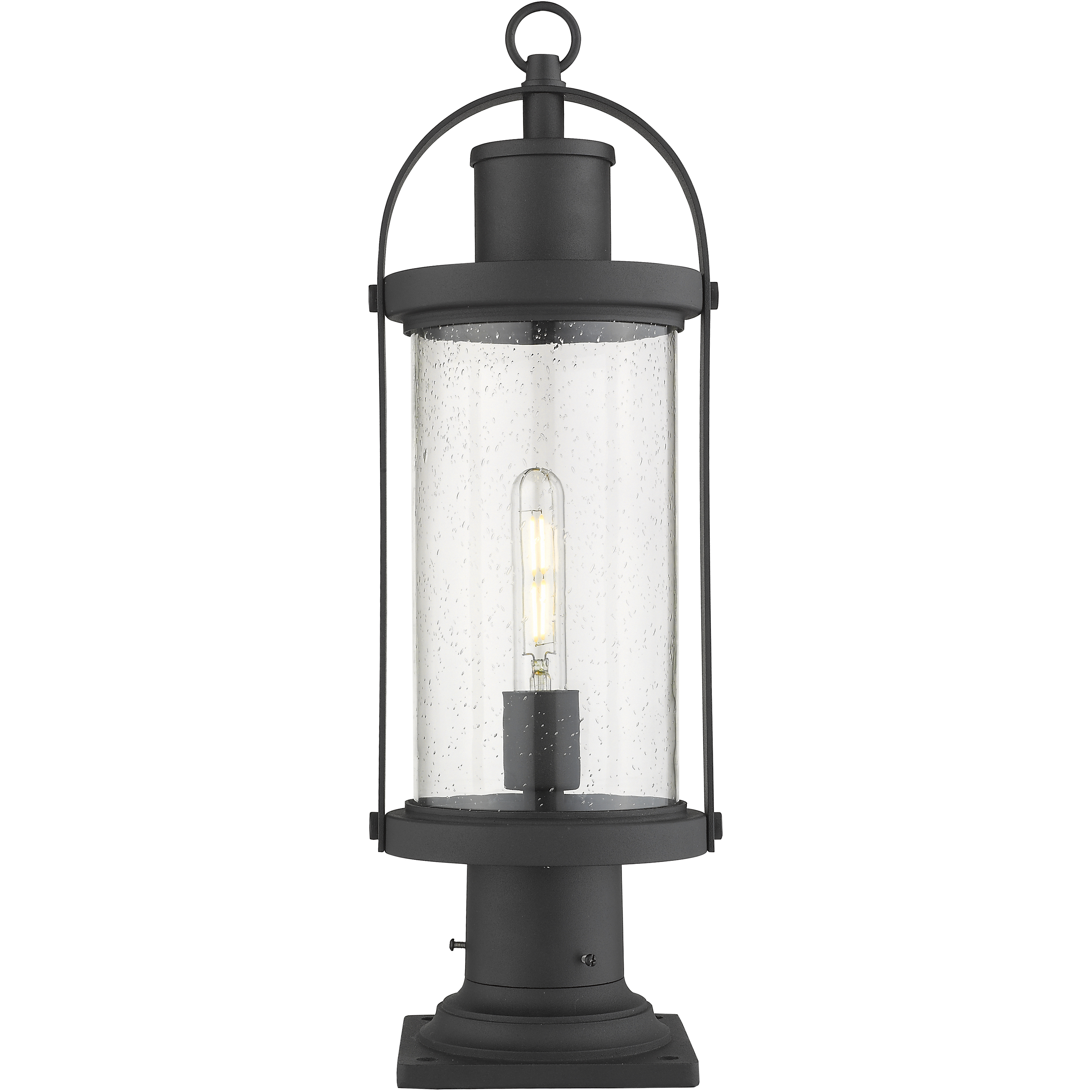 Roundhouse 1 Light 22.5 inch Black Outdoor Pier Mounted Fixture