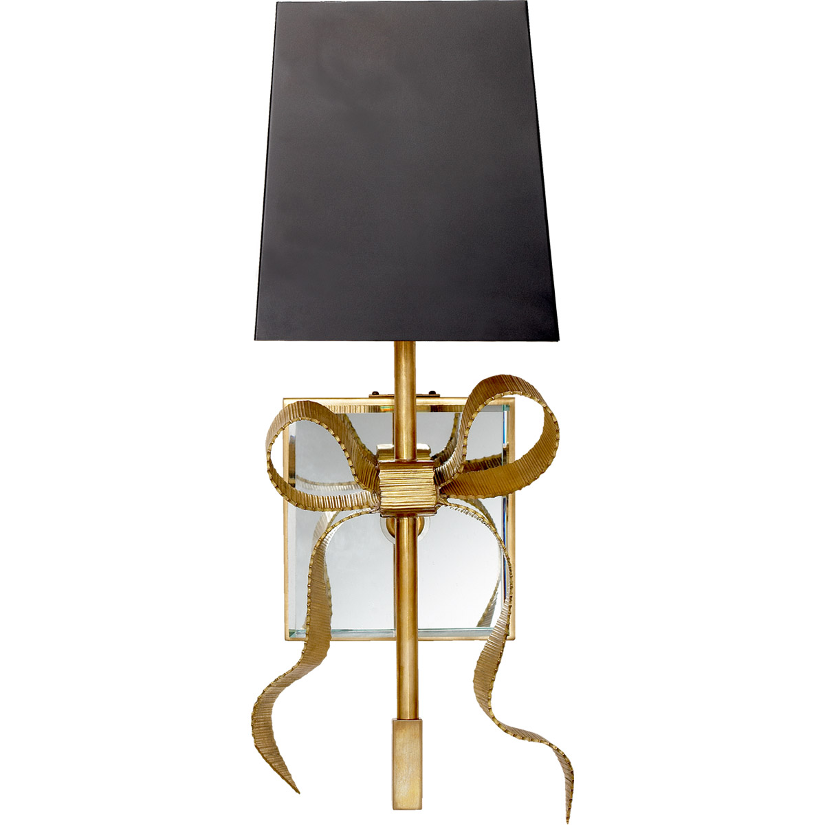 kate spade new york Ellery 1 Light 5 inch Soft Brass Gros-Grain Bow Sconce Wall Light in Matte Black, Small
