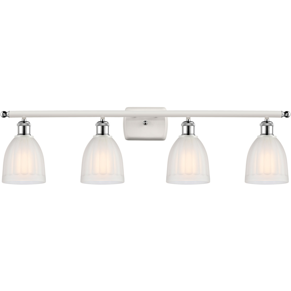 Ballston Brookfield LED 36 inch White and Polished Chrome Bath Vanity Light Wall Light in White Glass, Ballston