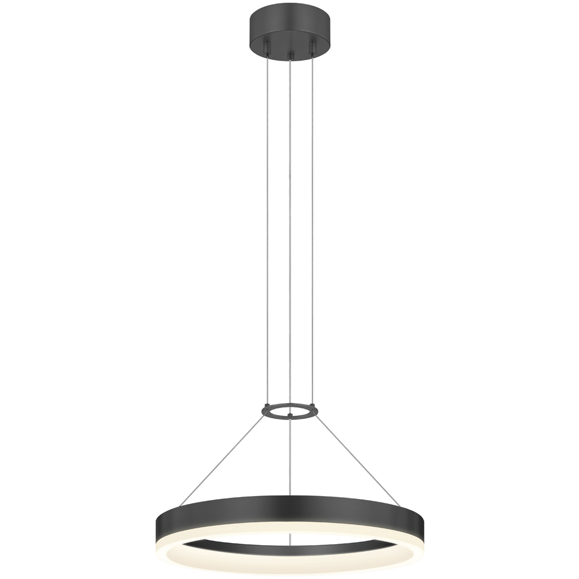 Corona LED 15.75 inch Satin Black Pendant Ceiling Light in Standard Suspension