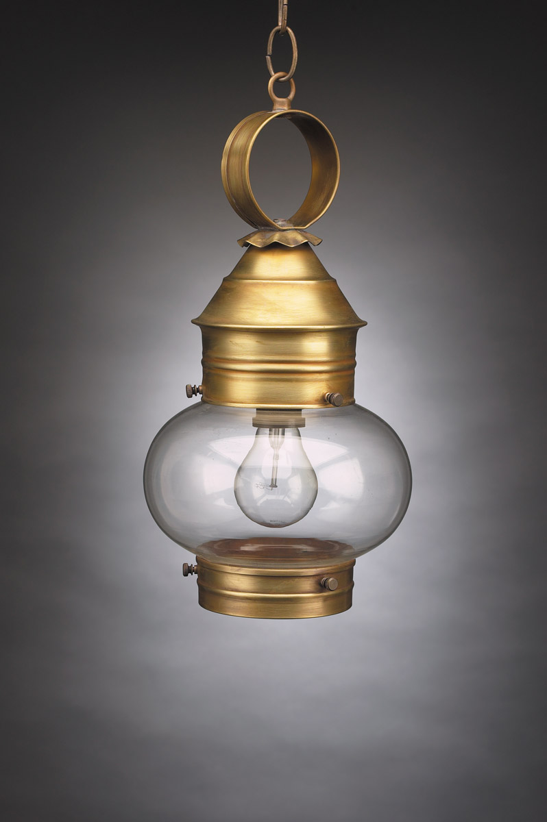 Onion 1 Light 8 inch Verdi Gris Hanging Lantern Ceiling Light in Clear Glass