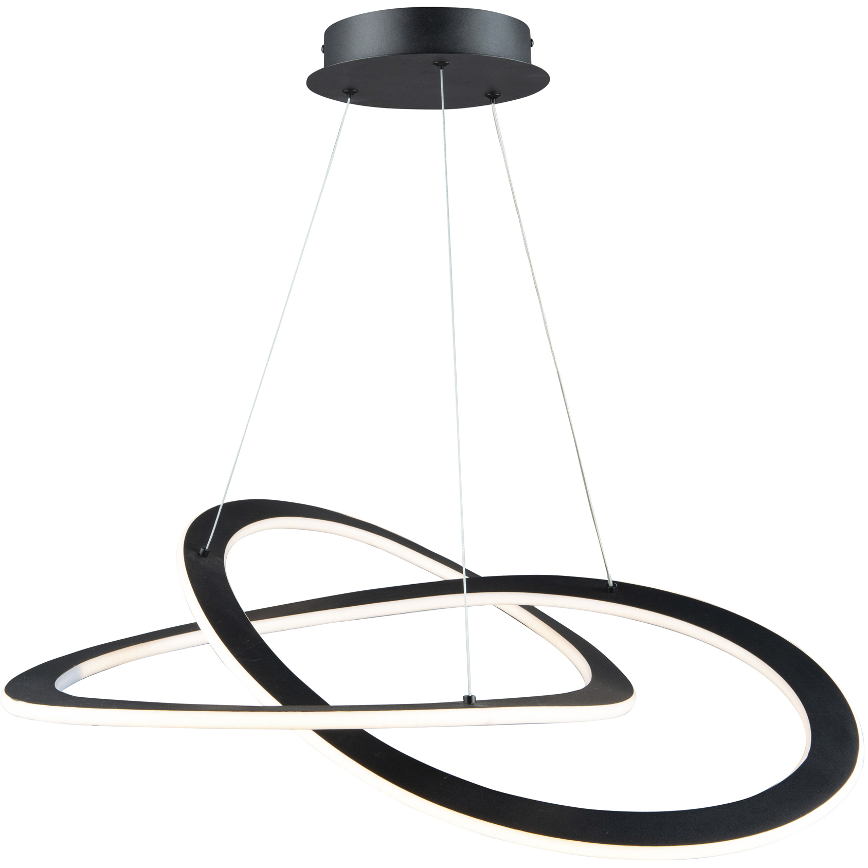 Wave LED 26.8 inch Black Chandelier Ceiling Light