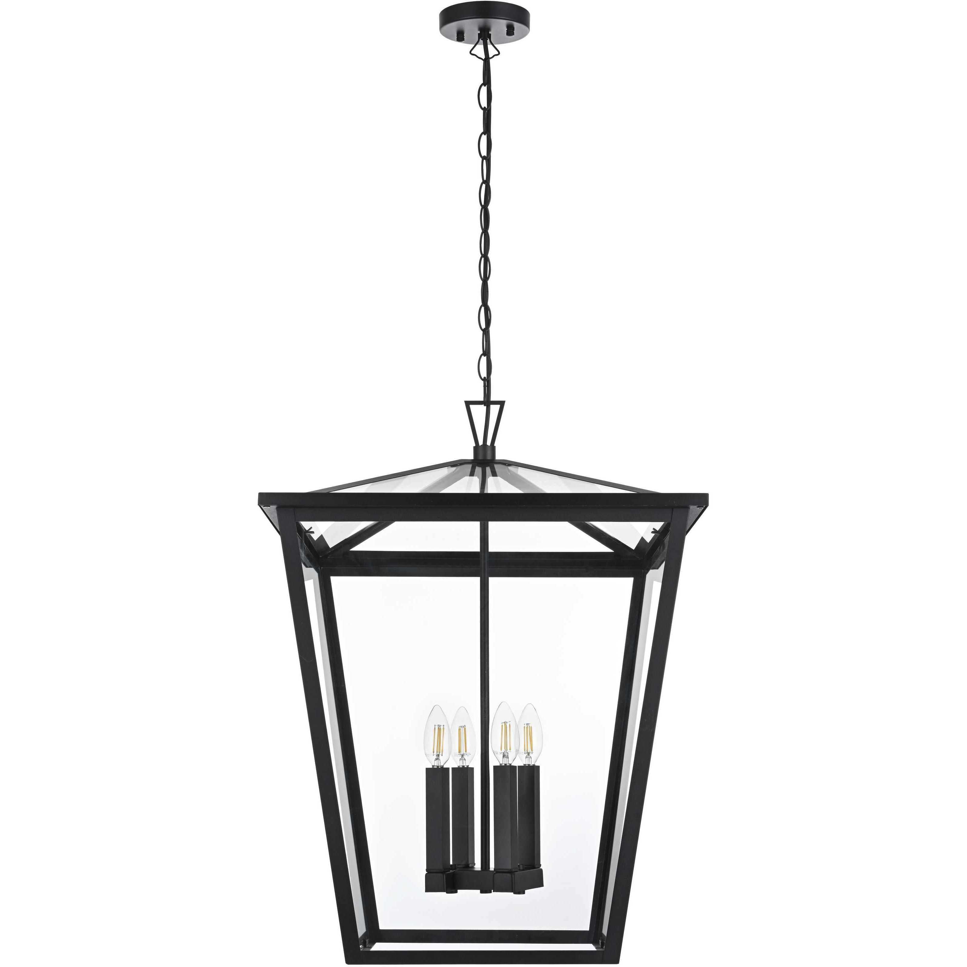 Oxford 4 Light 20 inch Black Outdoor Pendant