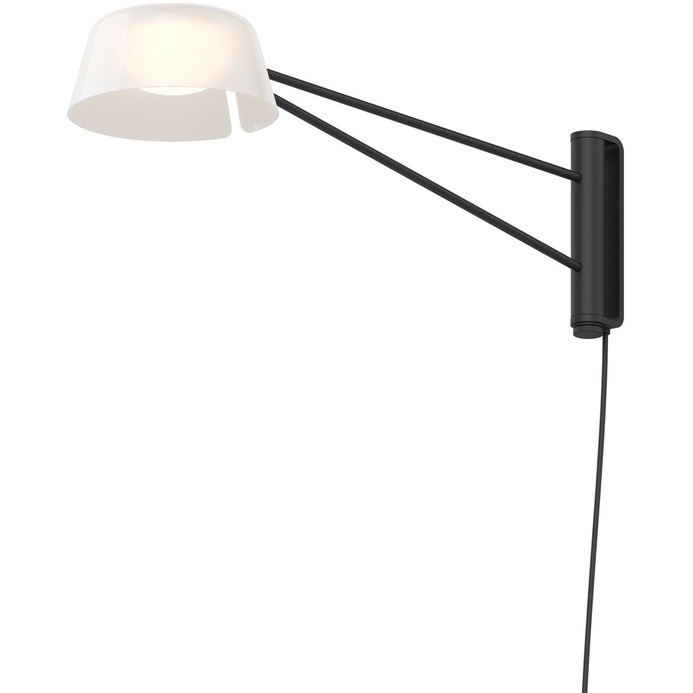 Ray 6.25 inch 9.00 watt Satin Black Wall Lamp Wall Light in Opal White