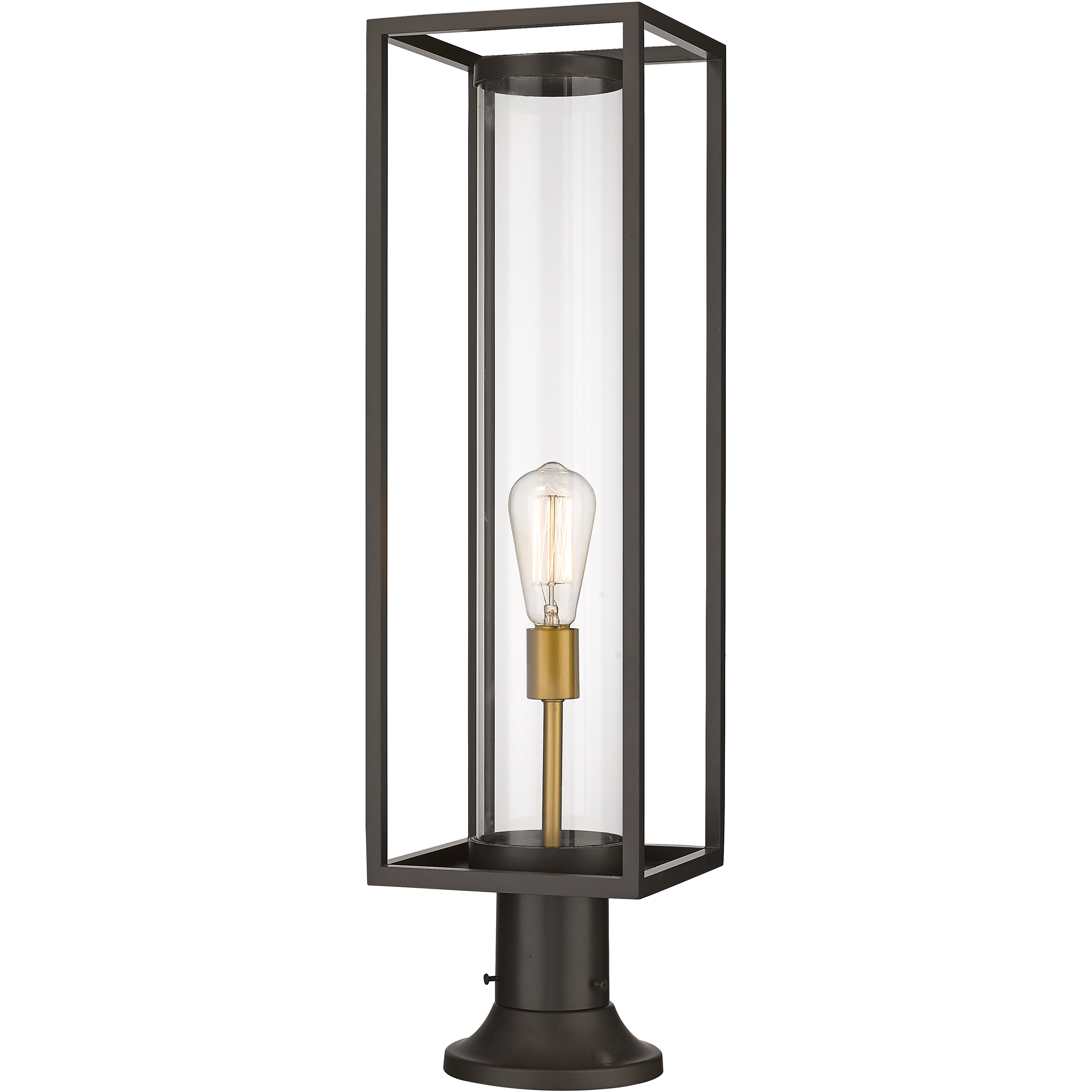 Dunbroch 1 Light 29.75 inch Deep Bronze and Outdoor Brass Outdoor Pier Mounted Fixture