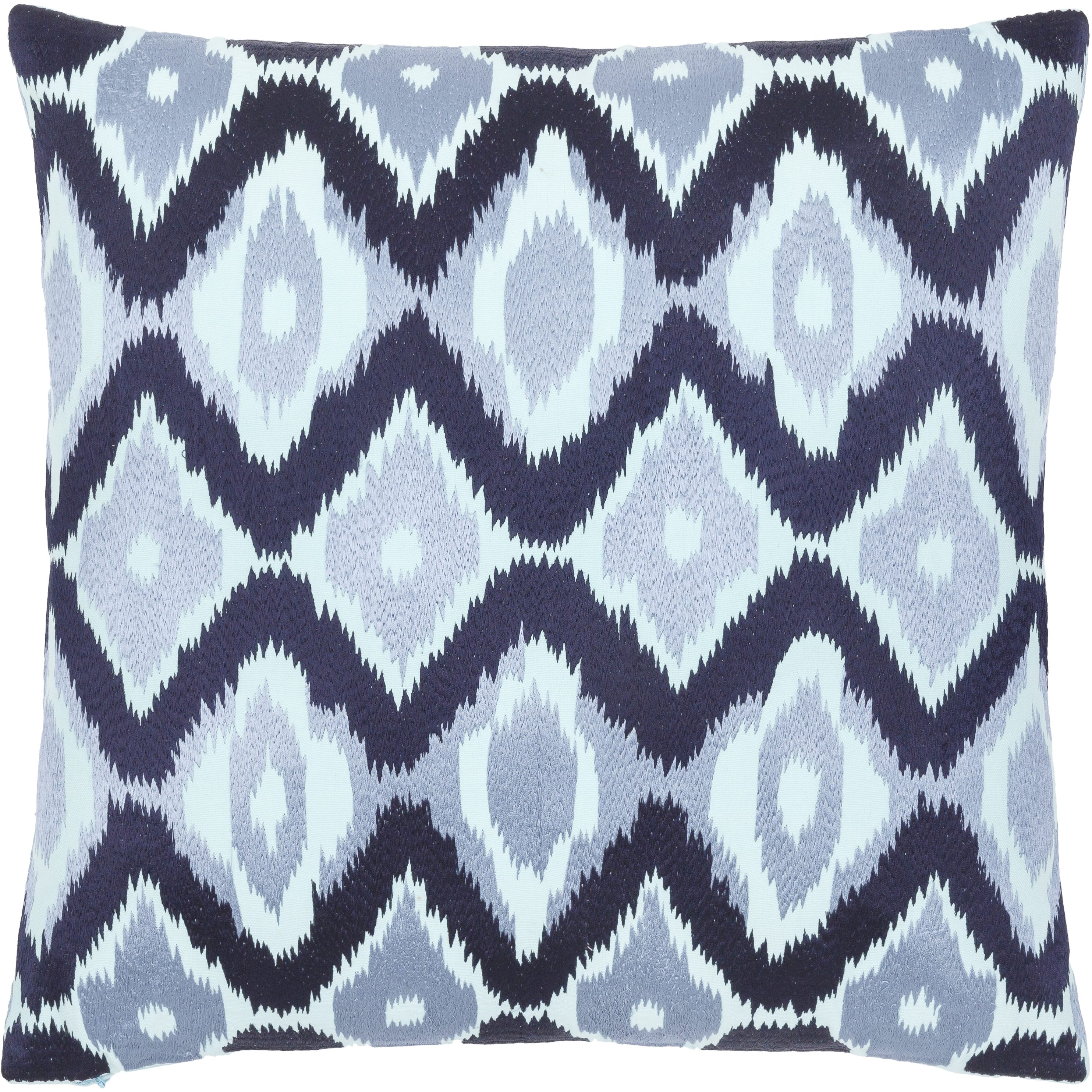 Ikat Luxe 20 inch Pale Blue Pillow Kit in 20 x 20, Square