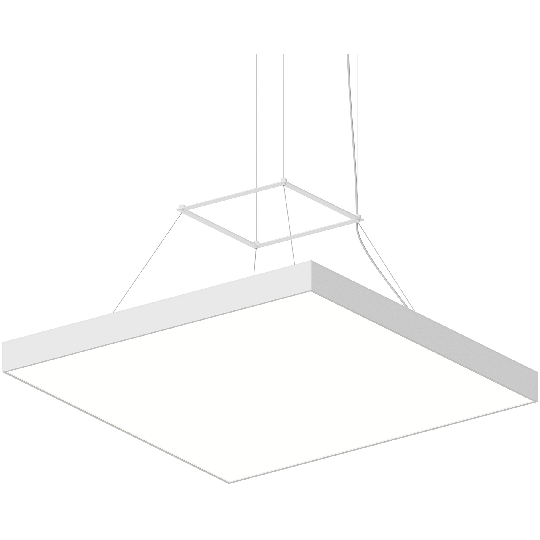 Pi 1 Light 30 inch Satin White Pendant Ceiling Light in 3000K