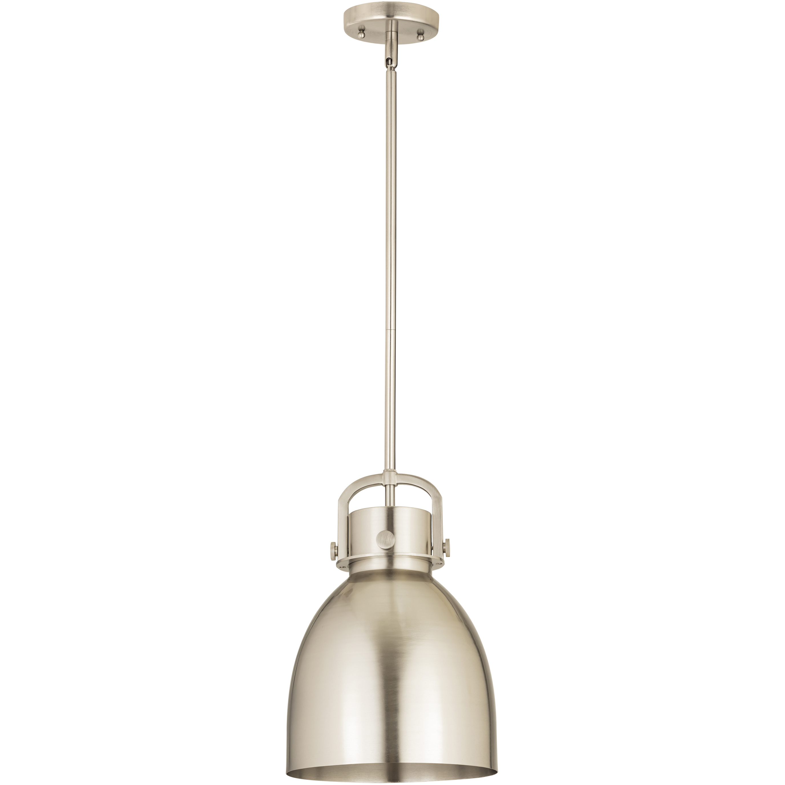 Newton Bell 1 Light 10 inch Satin Nickel Pendant Ceiling Light