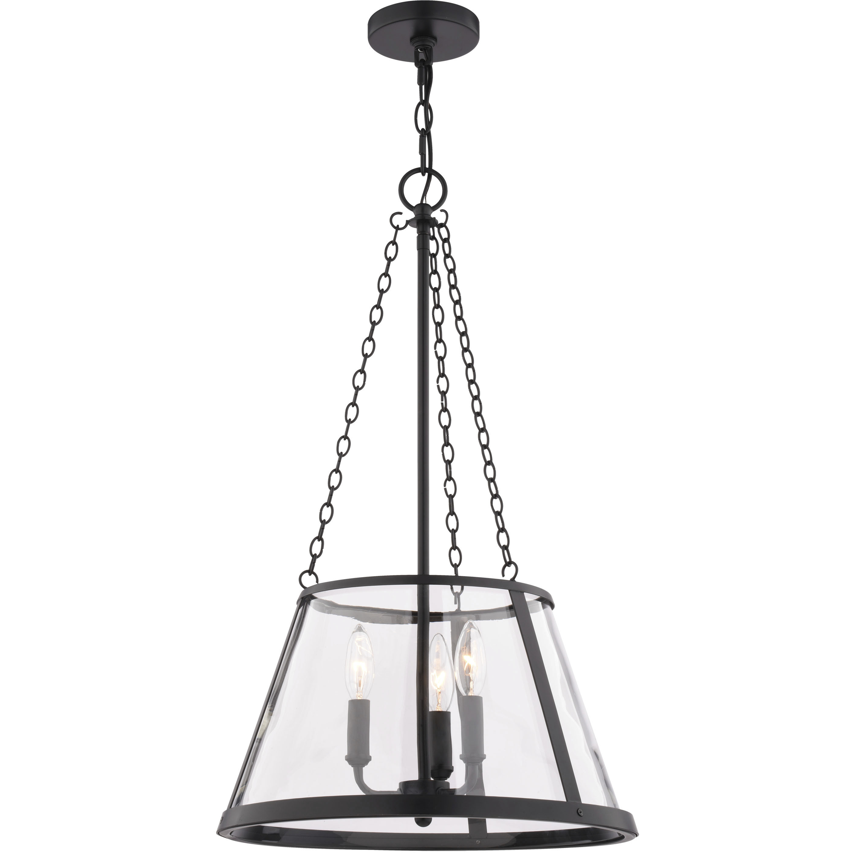 Rochester 3 Light 16.25 inch Matte Black Pendant Ceiling Light