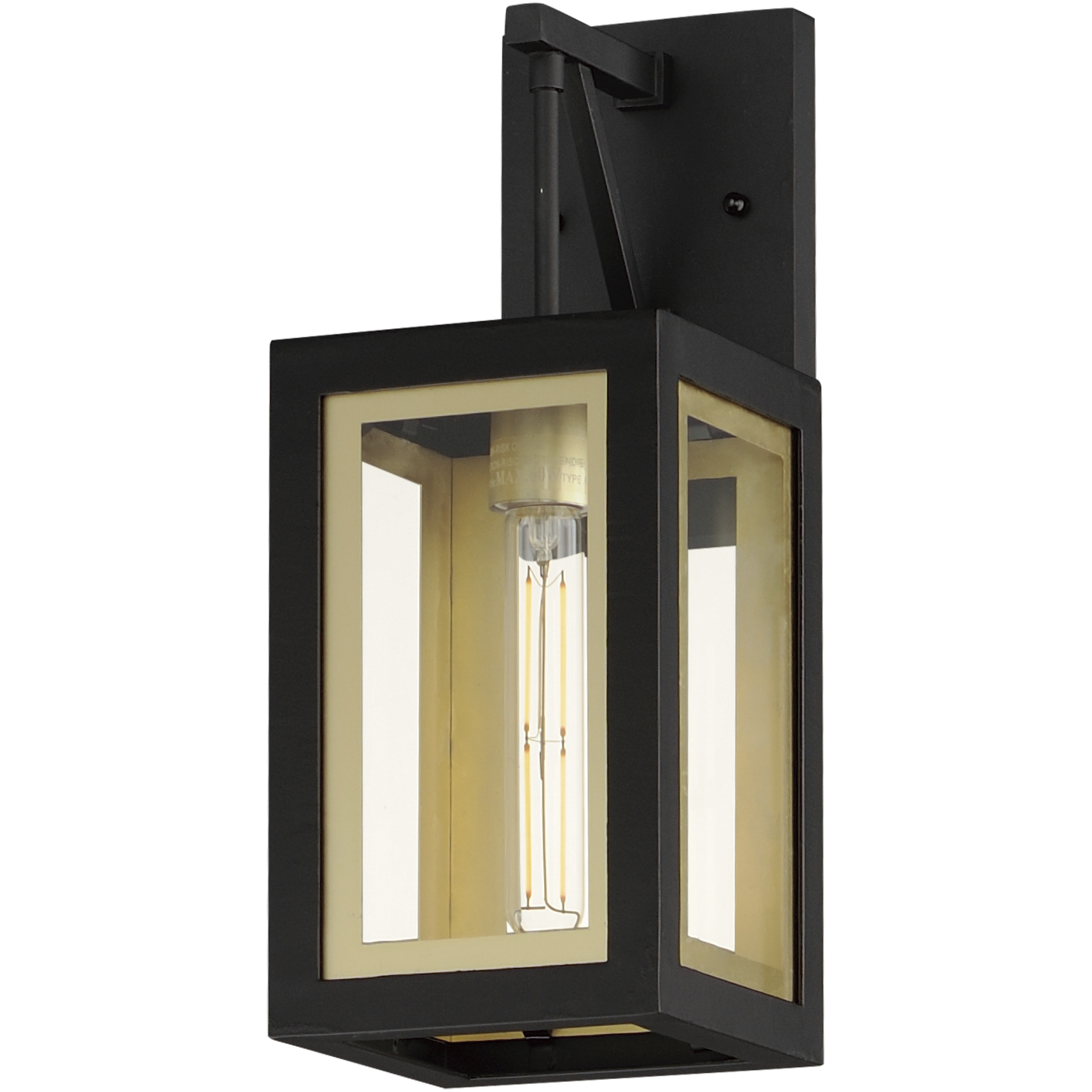 Neoclass 1 Light 15.75 inch Black and Gold Outdoor Wall Mount