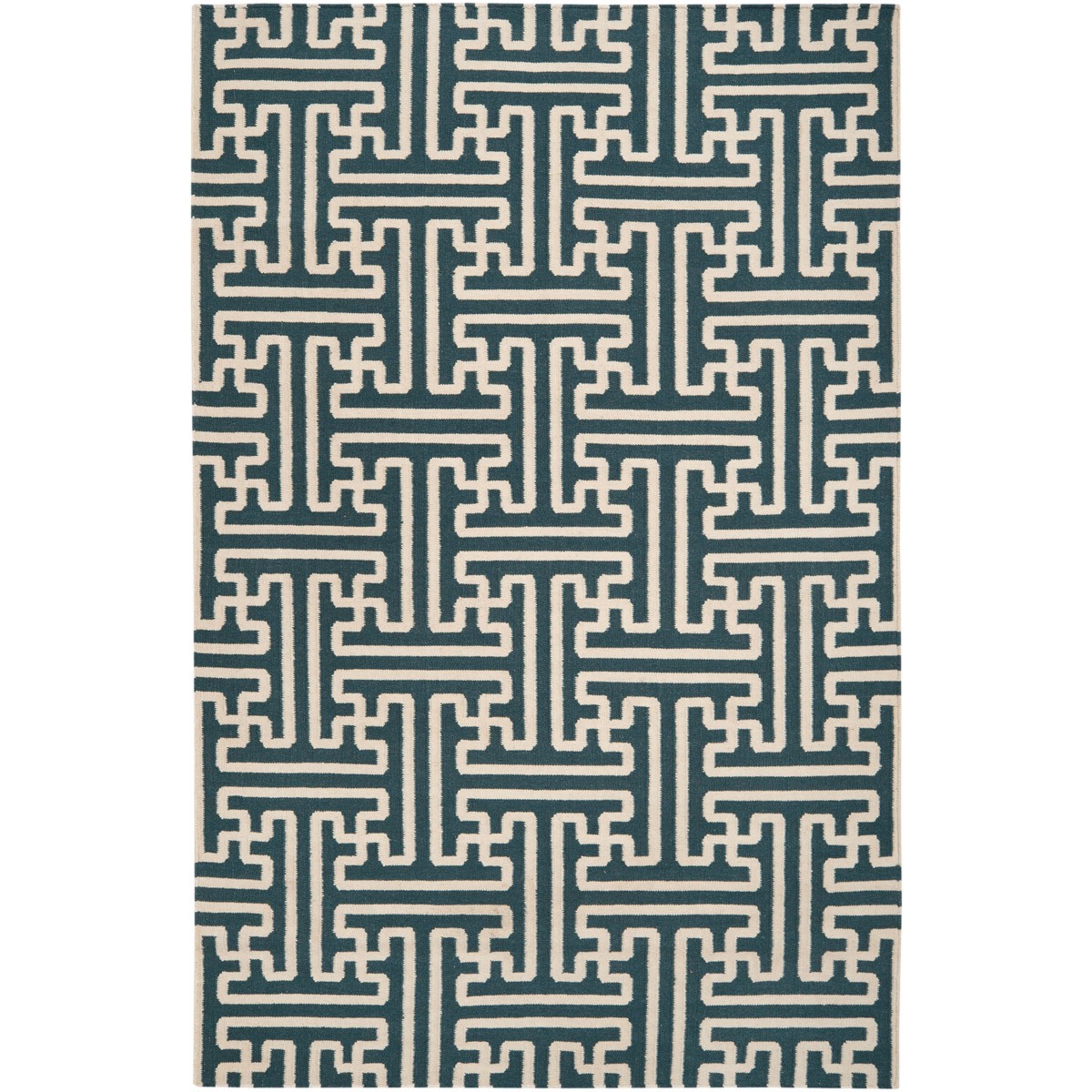 Archive 96 X 60 inch Dark Green, Cream Rug