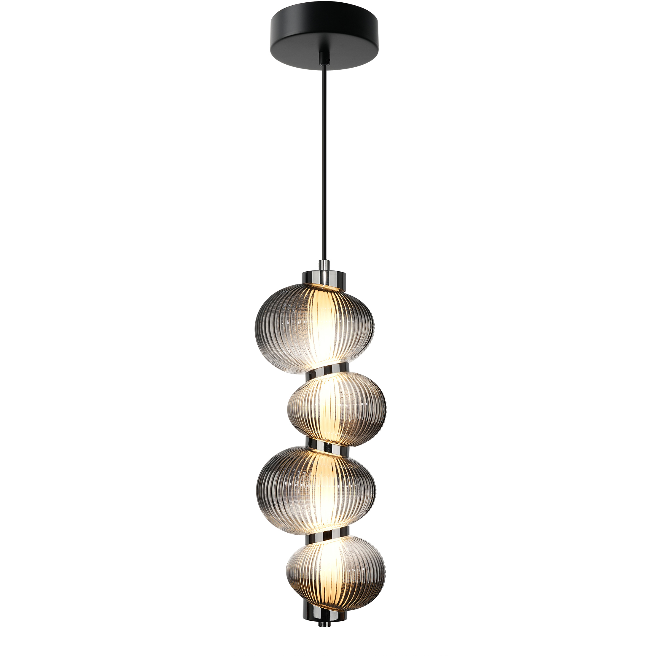 Ariel LED 6.3 inch Chrome and Black Pendant Ceiling Light