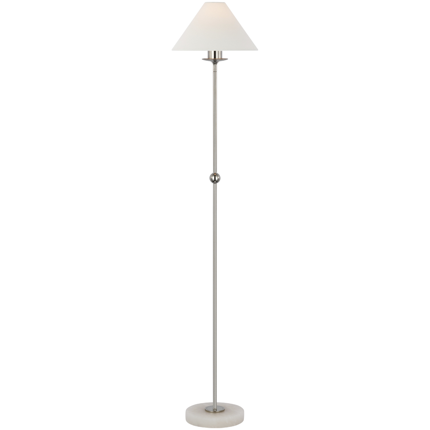 Chapman & Myers Caspian 51.75 inch 6.5 watt Polished Nickel and Alabaster Floor Lamp Portable Light, Medium