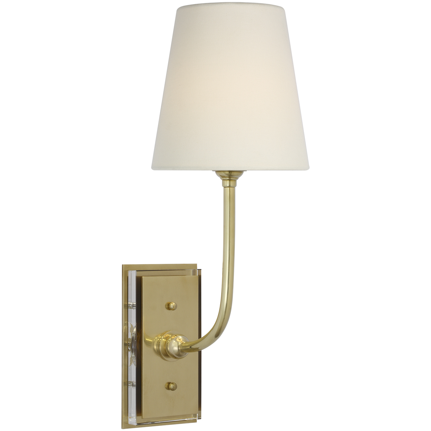 Thomas O'Brien Hulton LED 5.5 inch Hand-Rubbed Antique Brass Cordless Single Sconce Wall Light in Linen