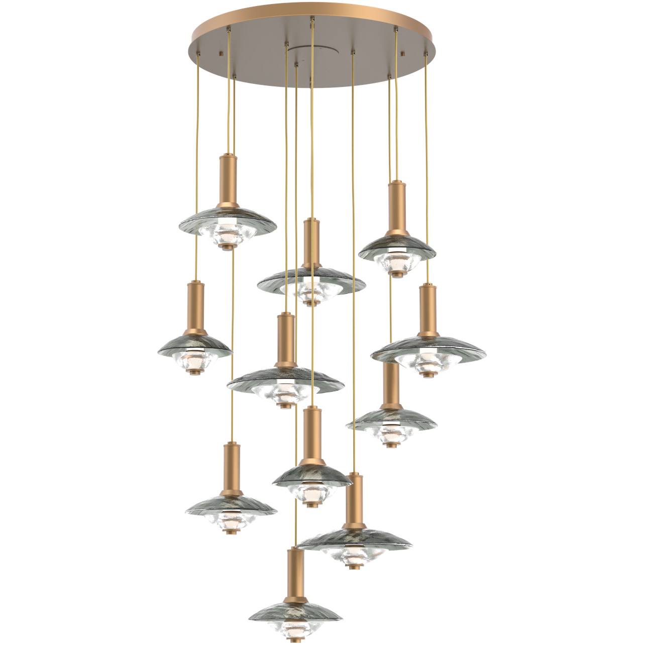 Cirrus LED 43.5 inch Novel Brass Multi-Pendant Ceiling Light in Smoke Granite