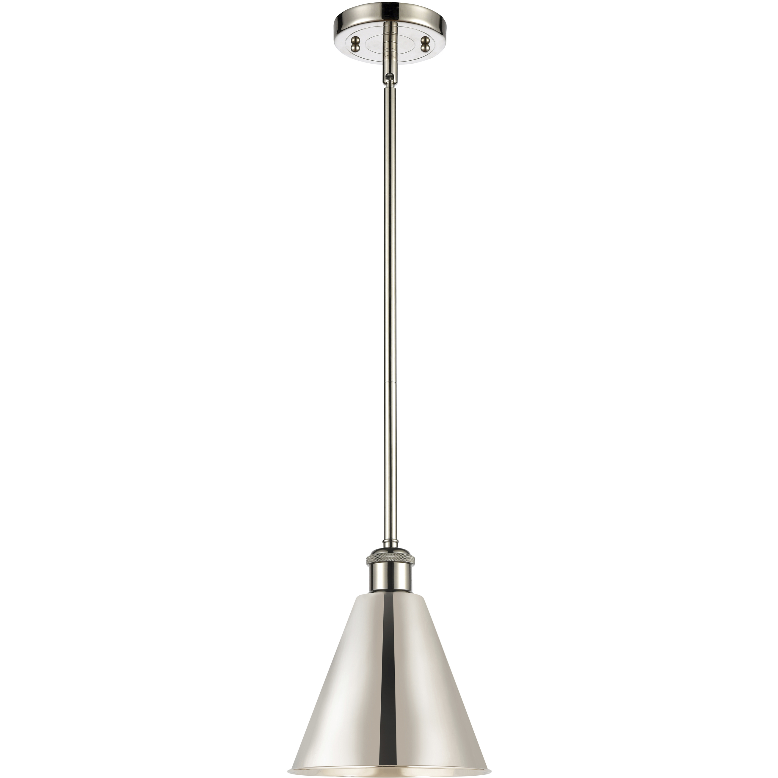 Ballston Cone 1 Light 8 inch Polished Nickel Pendant Ceiling Light