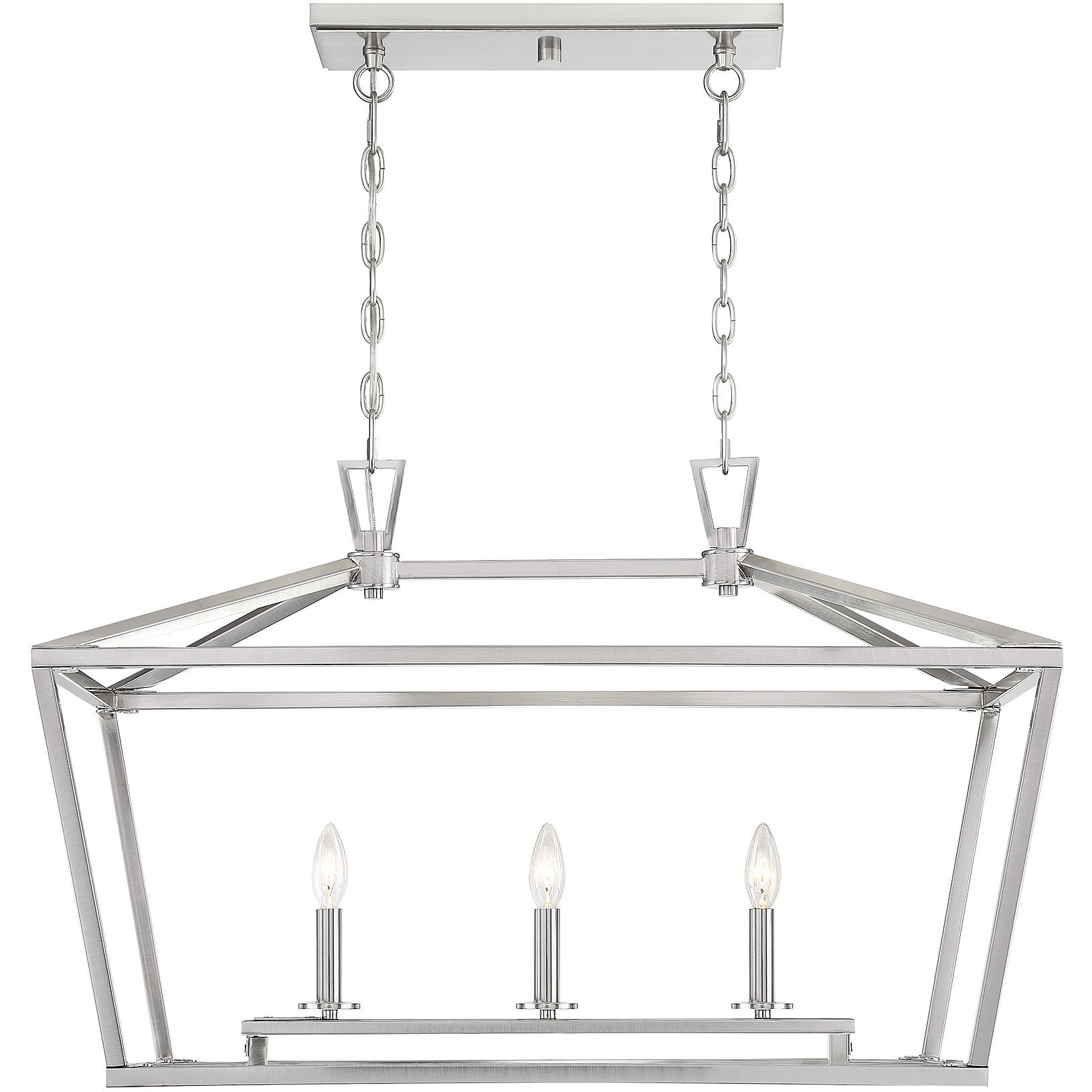 Townsend 3 Light 32 inch Satin Nickel Linear Chandelier Ceiling Light, Essentials