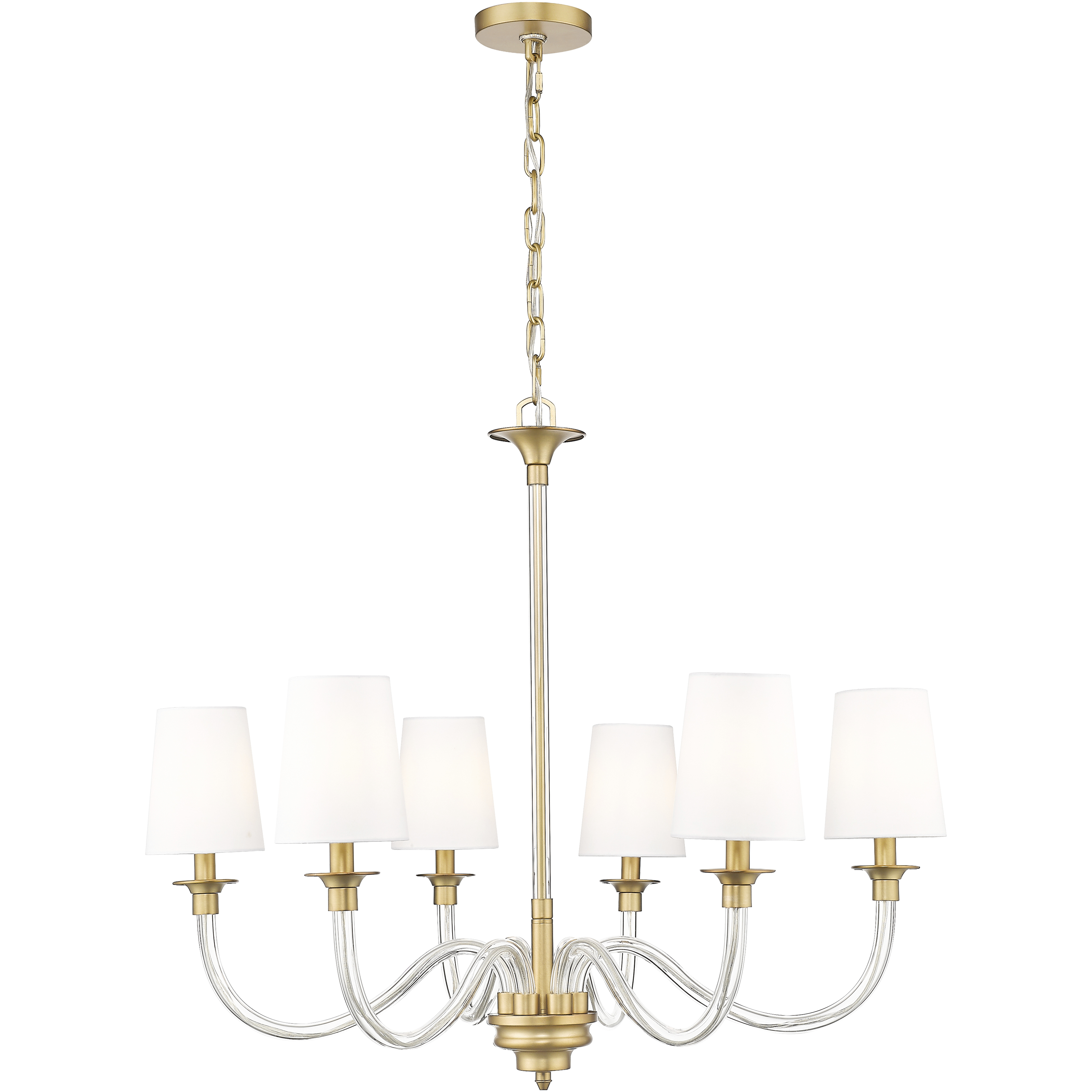 Katerina 6 Light 32 inch Rubbed Brass Chandelier Ceiling Light