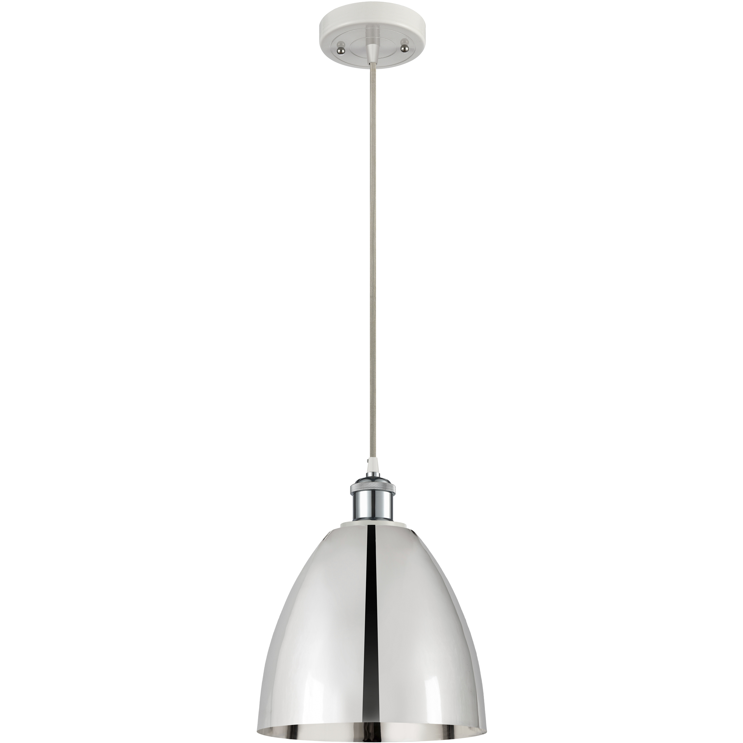 Ballston Dome LED 9 inch White and Polished Chrome Mini Pendant Ceiling Light