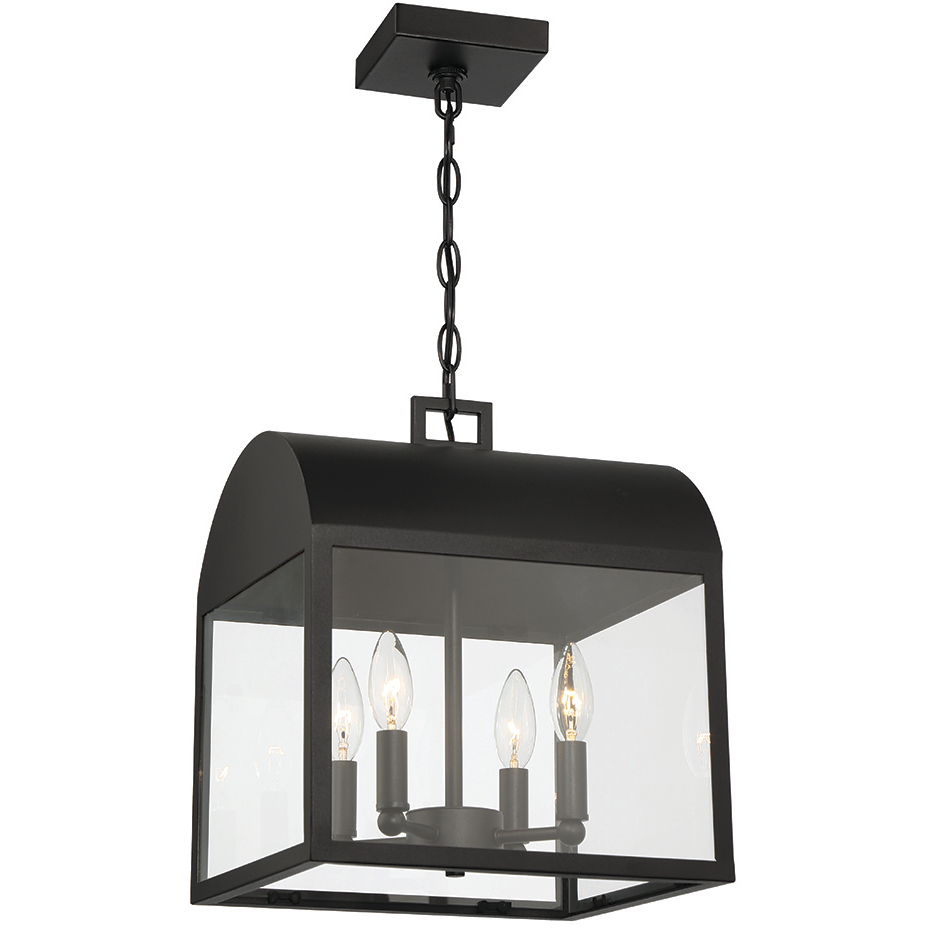 Sawyer 4 Light 12 inch Satin Black Outdoor Pendant