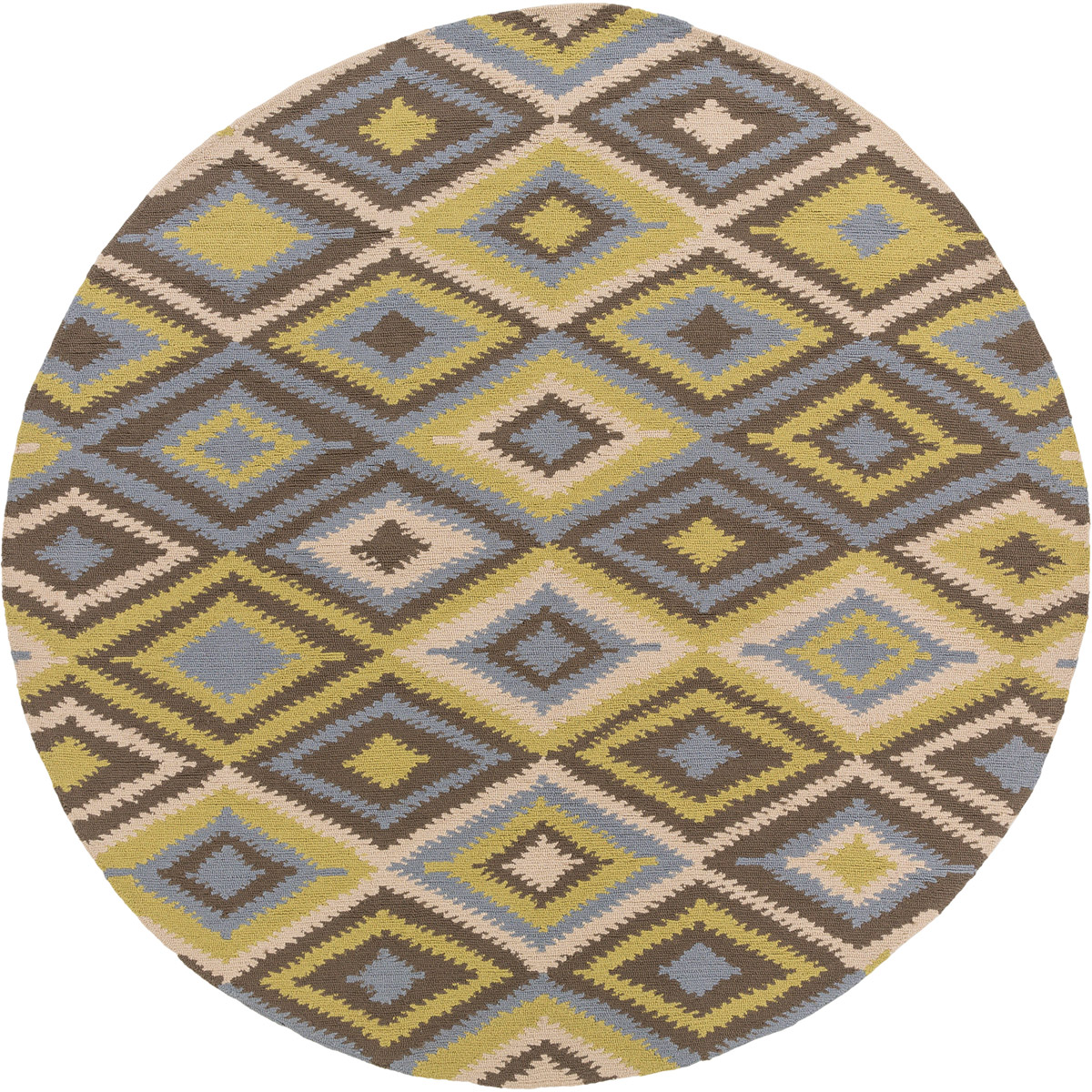 Rain 96 X 96 inch Olive, Beige, Dark Brown, Violet Rug