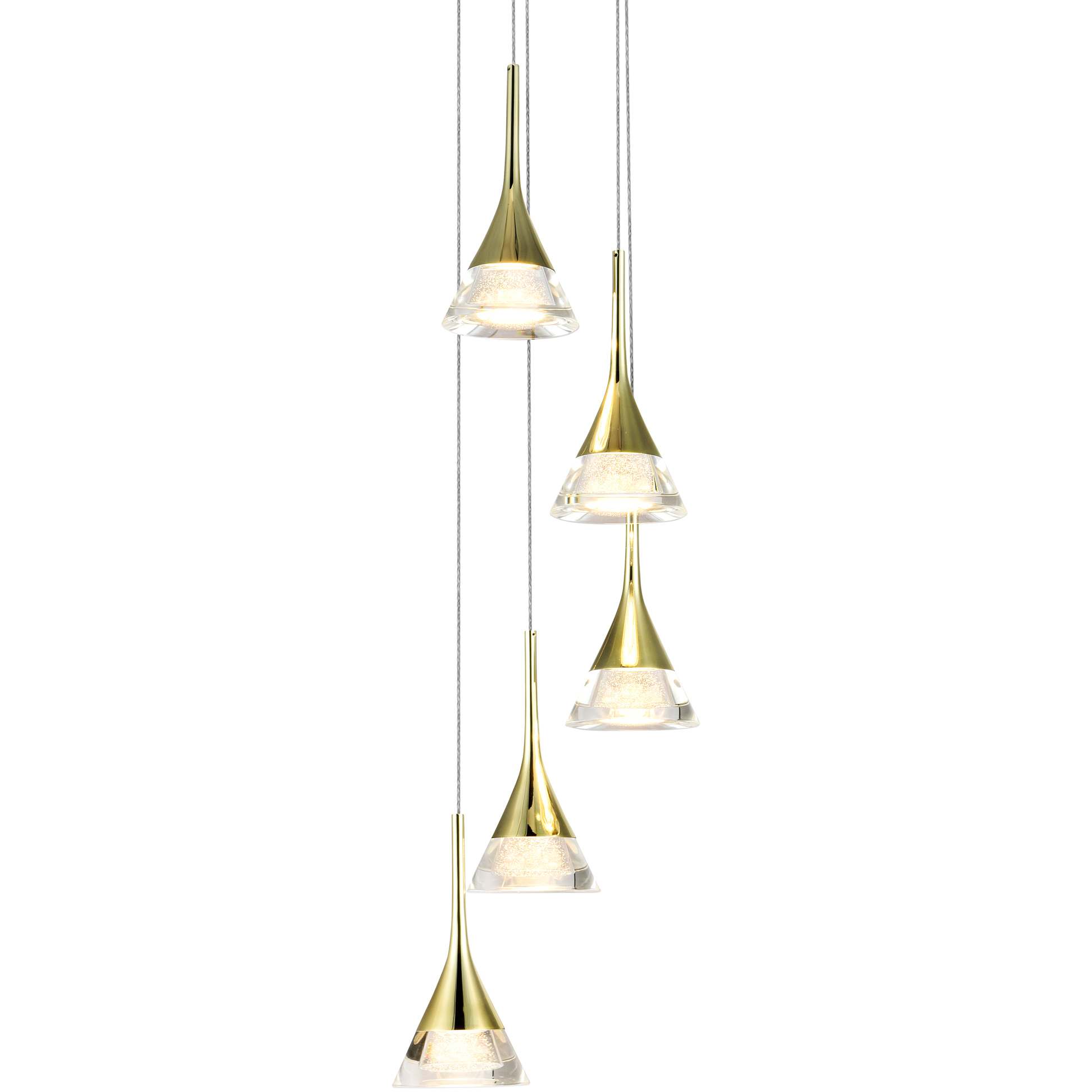 Artisan Collection/AMALFI Series 5 Light 11 inch Gold Pendant/Chandelier Ceiling Light
