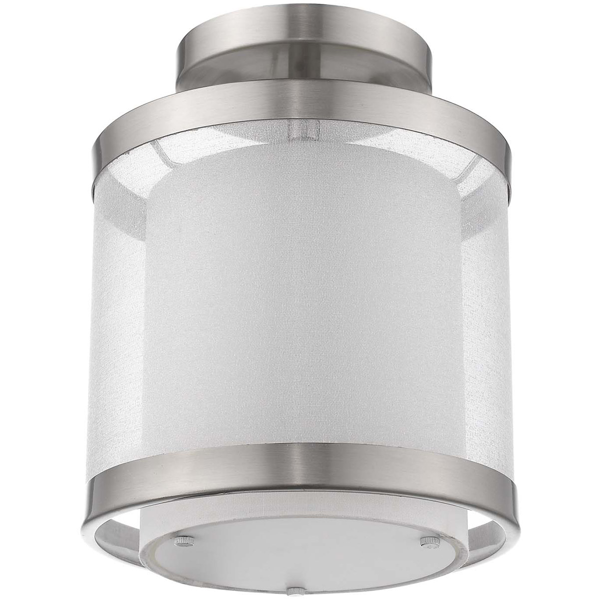 Lux 1 Light 8 inch Brushed Nickel Pendant/Semi-Flush Ceiling Light