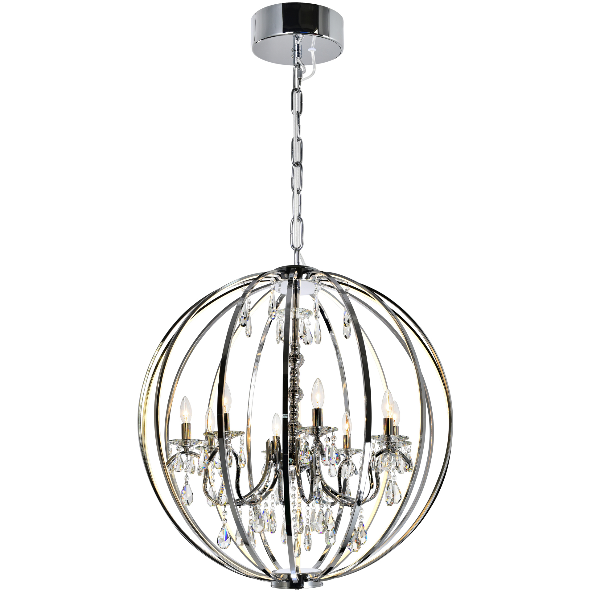 Abia LED 34 inch Chrome Up Chandelier Ceiling Light