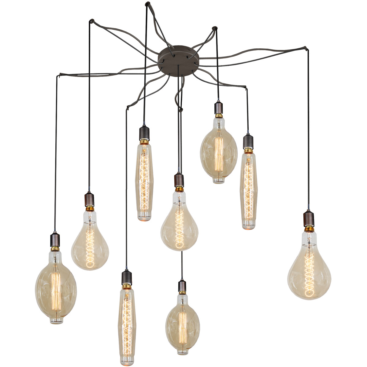 Temptation 9 Light 33 inch Caramel Chandelier Ceiling Light, Fascination