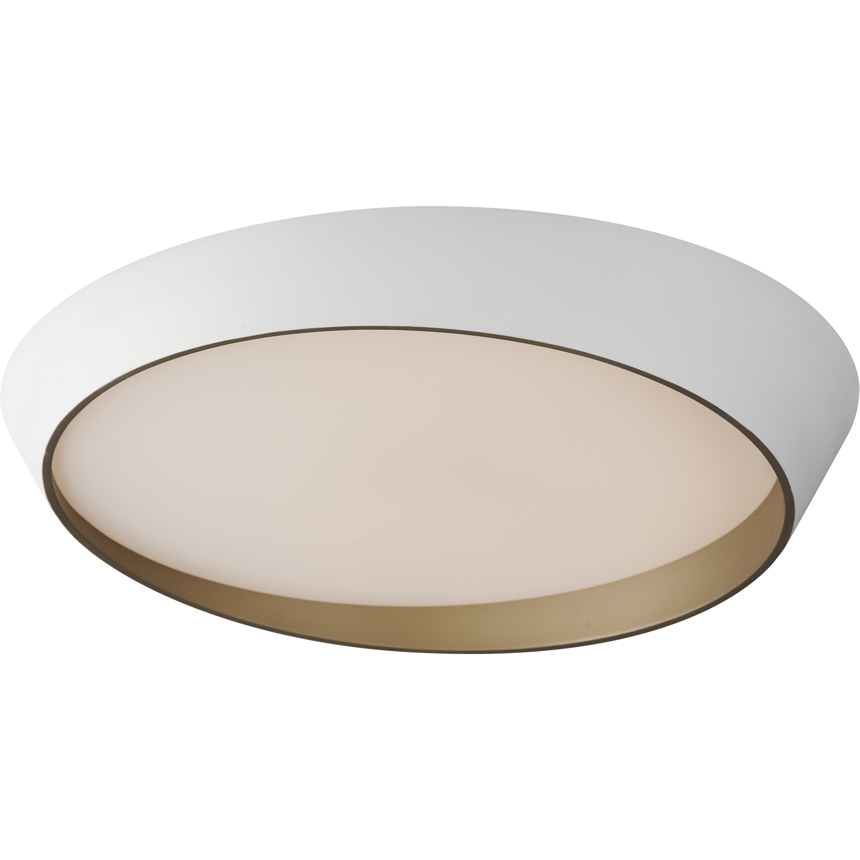 Slant LED 31.5 inch White and Gold Flush Mount Ceiling Light