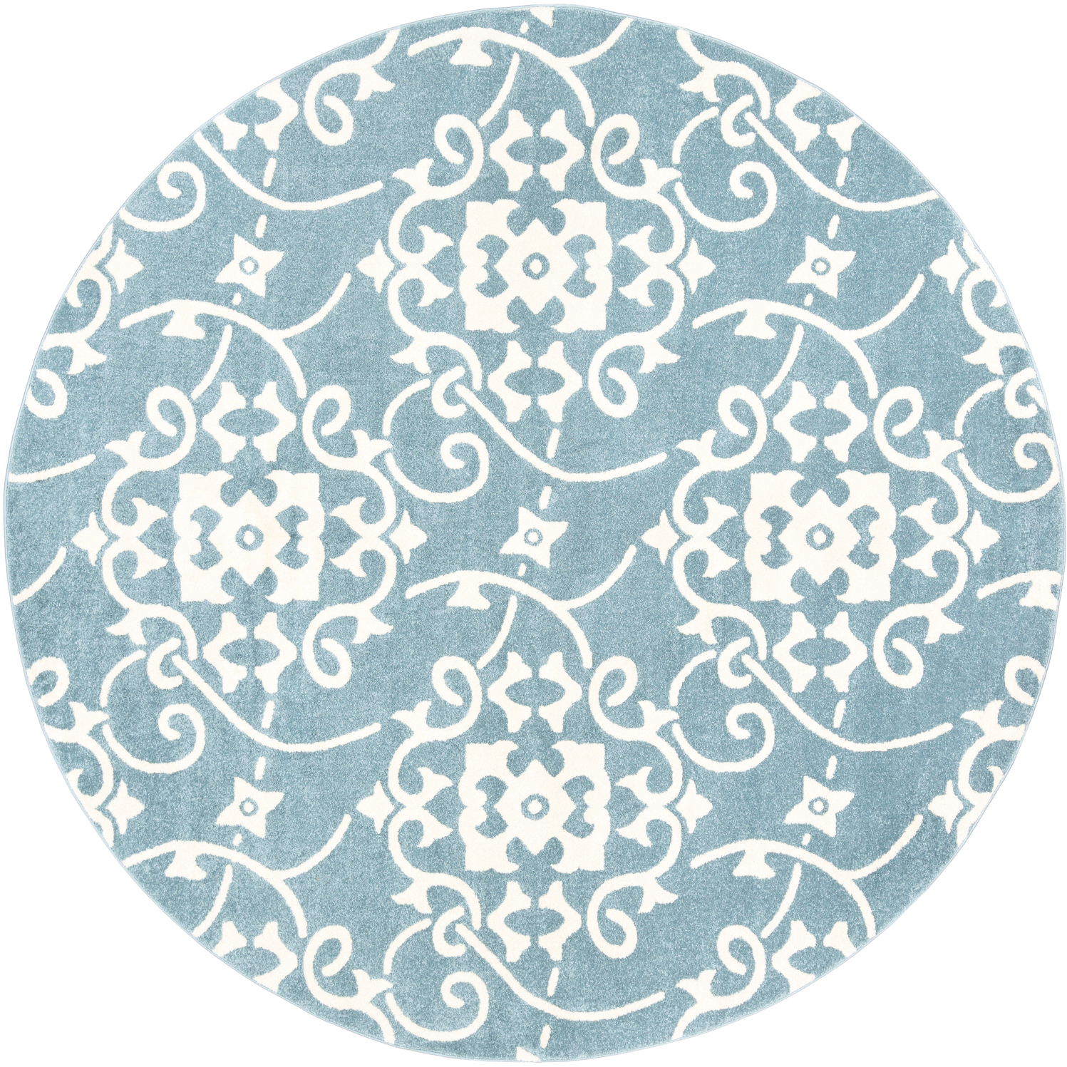 Horizon 94.49 X 94.49 inch Denim/Cream Machine Woven Rug, Round
