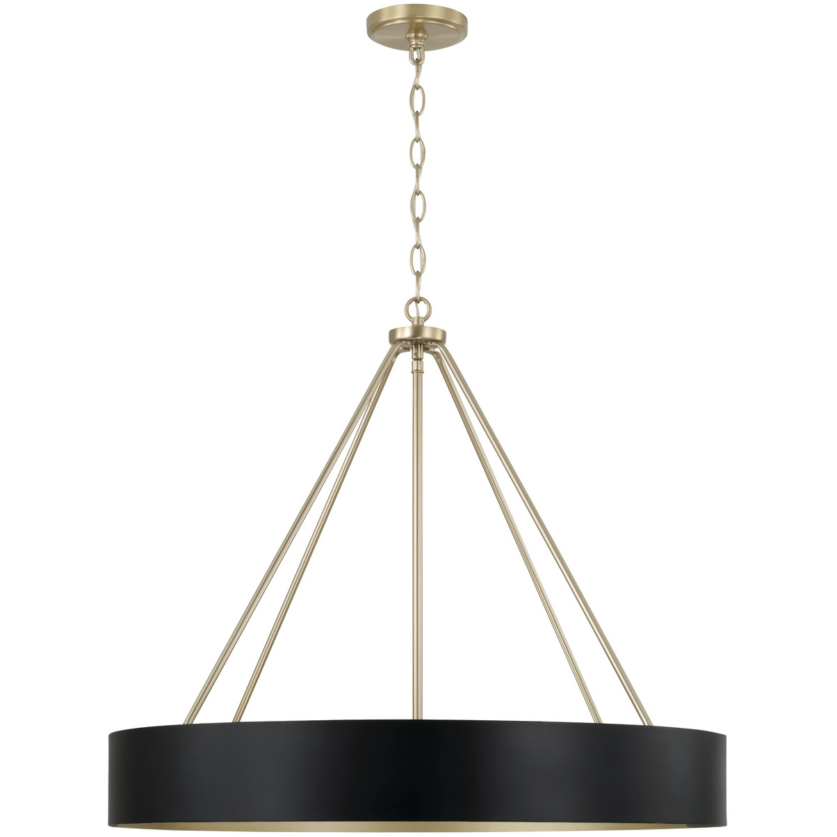 Weller 4 Light 27.5 inch Matte Brass and Black Chandelier Ceiling Light