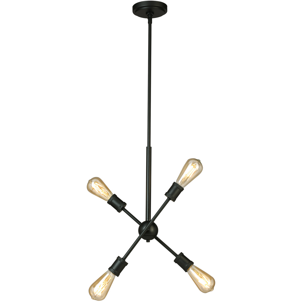 Etris Row 4 Light 14.76 inch Black Pendant Ceiling Light