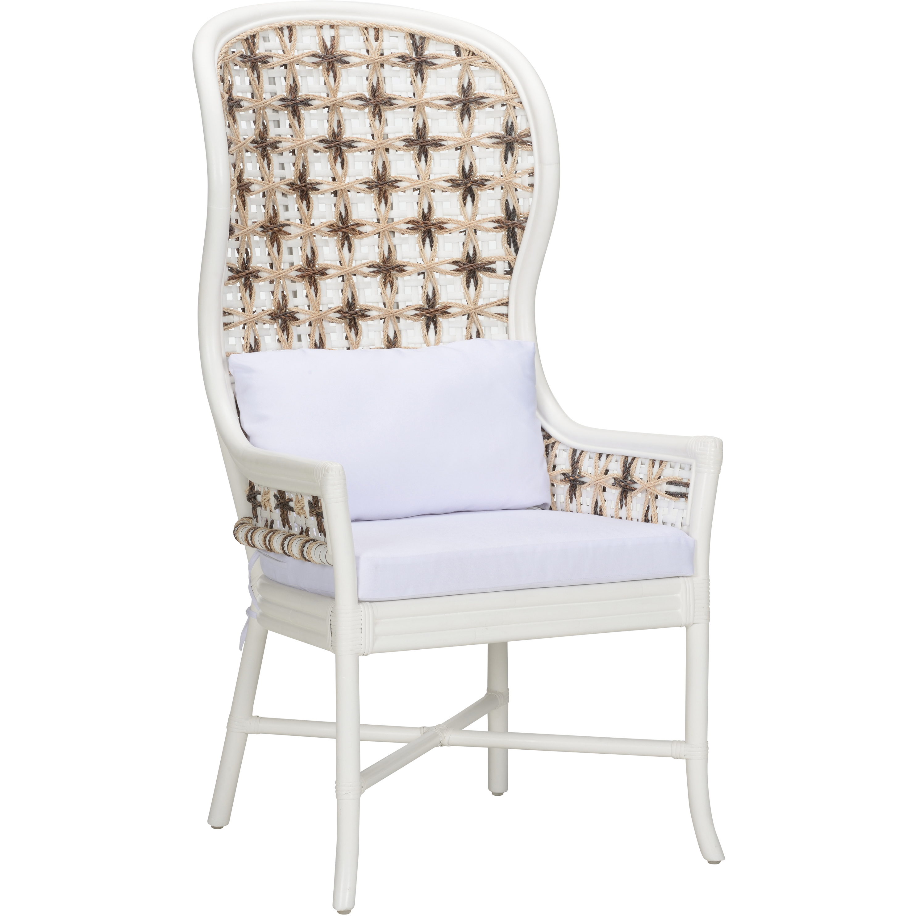 Bianco White/Cream and Brown Arm Chair