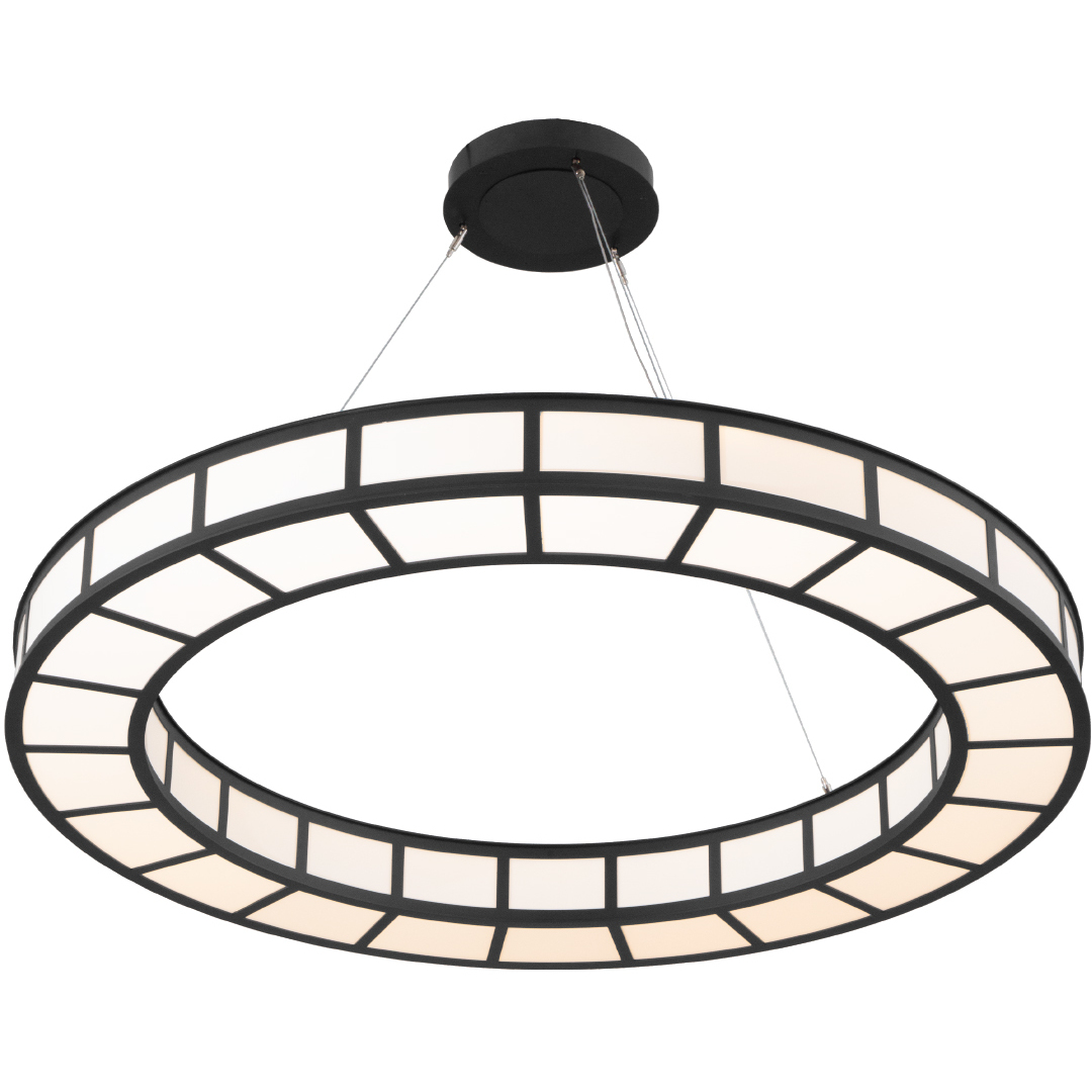 Carlyle LED 47.5 inch Matte Black Chandelier Ceiling Light, Metro