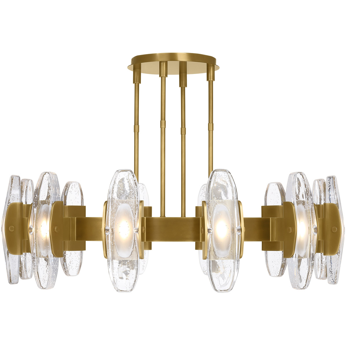 Avroko Wythe LED 47.4 inch Plated Brass Chandelier Ceiling Light in 120V, Integrated LED
