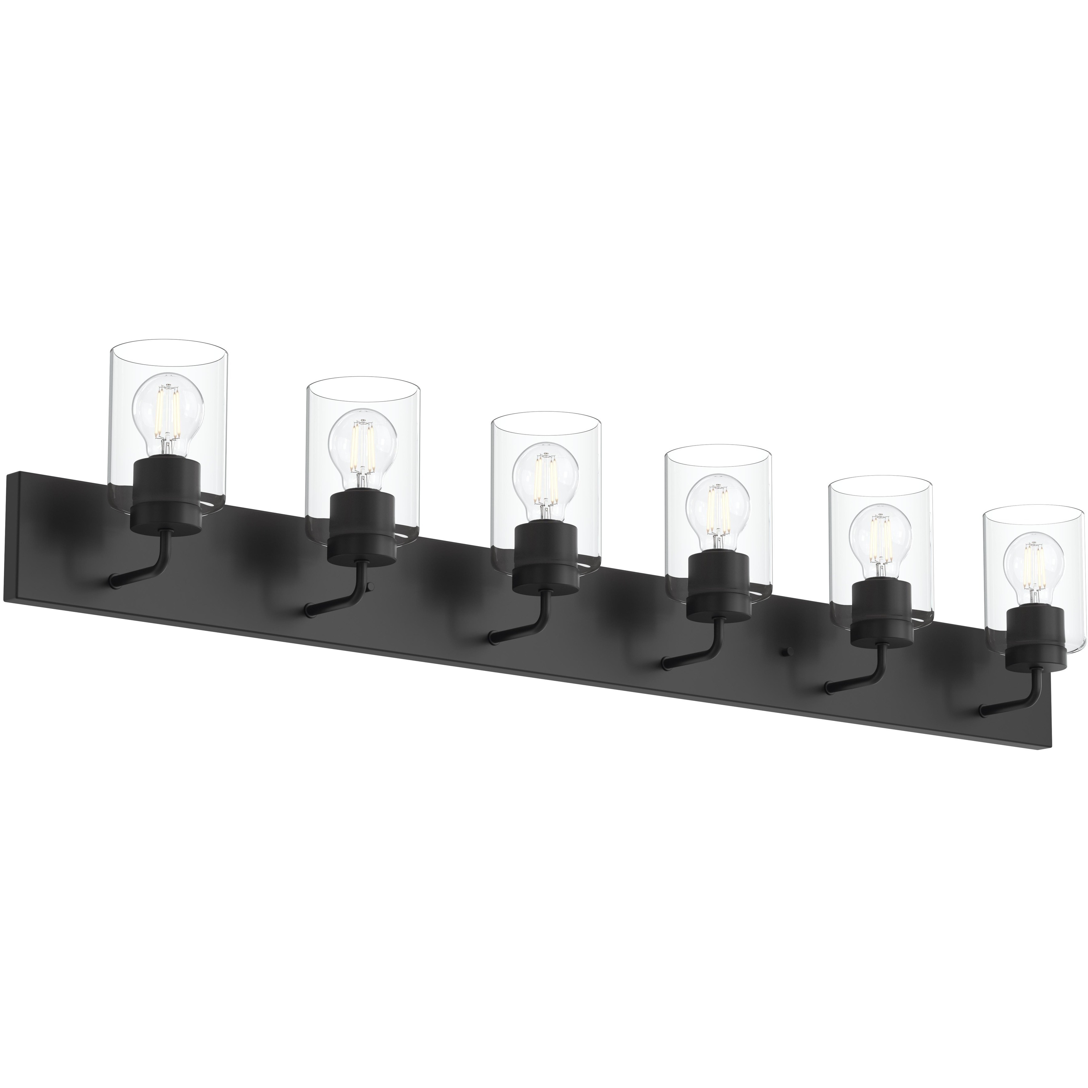 Merry 6 Light 48 inch Black Bath Vanity Wall Light
