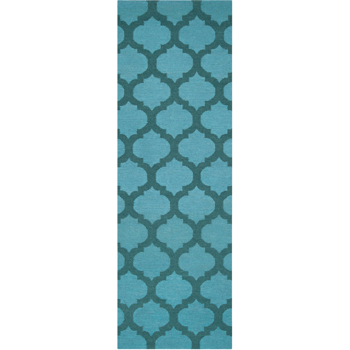 Frontier 96 X 30 inch Teal, Dark Green Rug