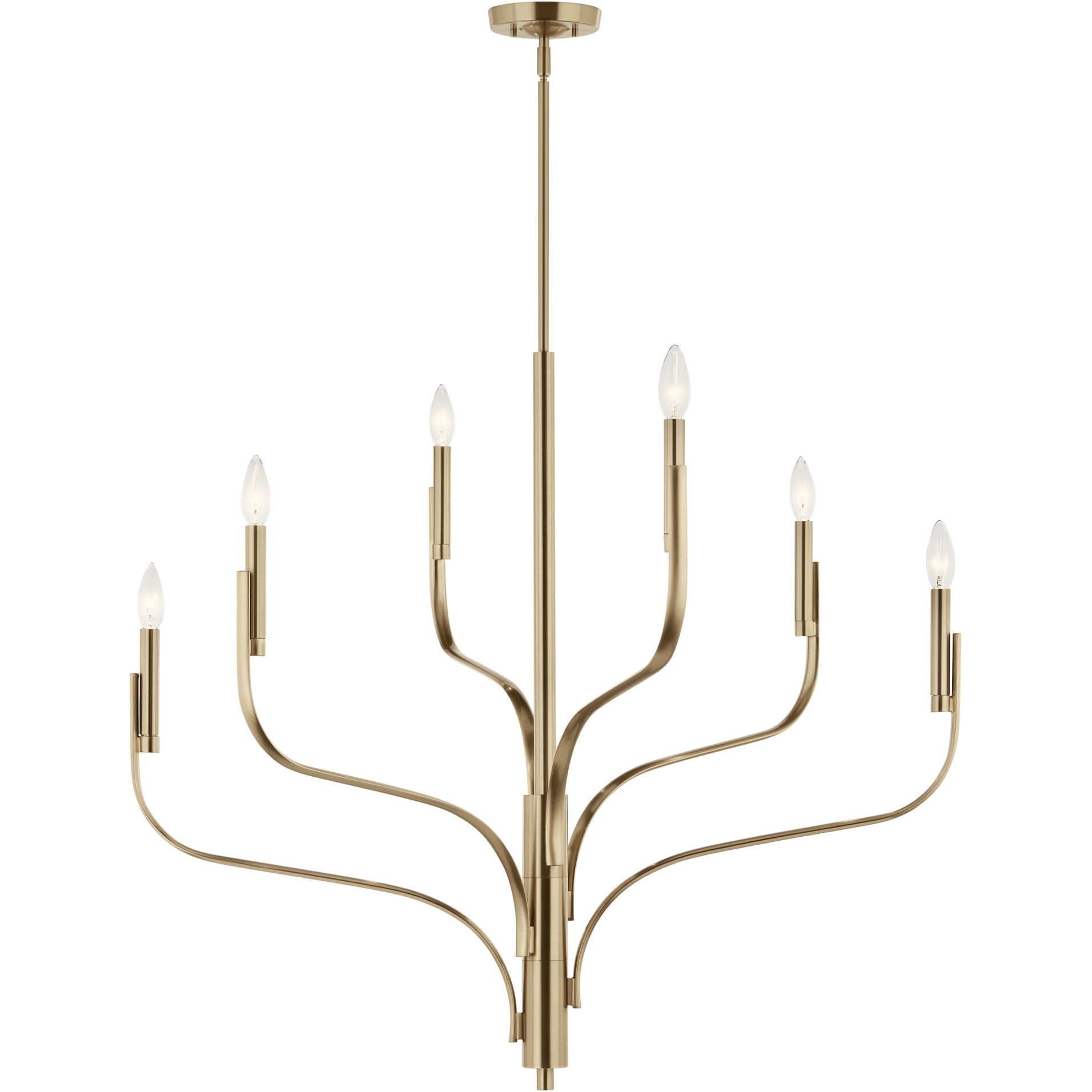 Livadia 6 Light Champagne Bronze Chandelier Ceiling Light, 1 Tier Medium