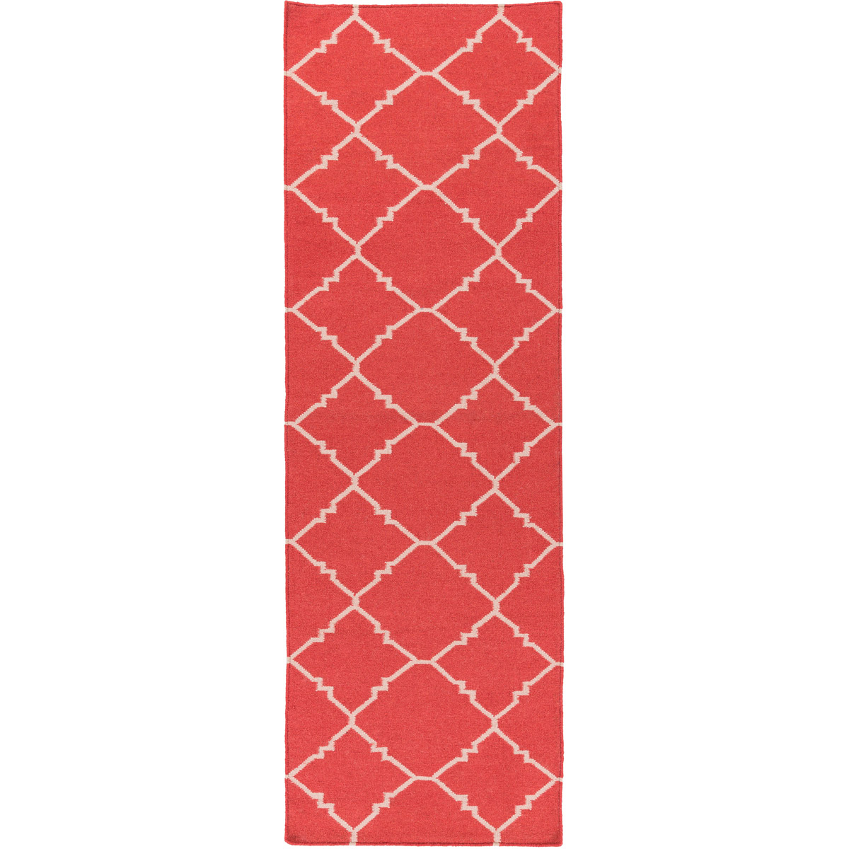 Frontier 96 X 30 inch Bright Red, Ivory Rug
