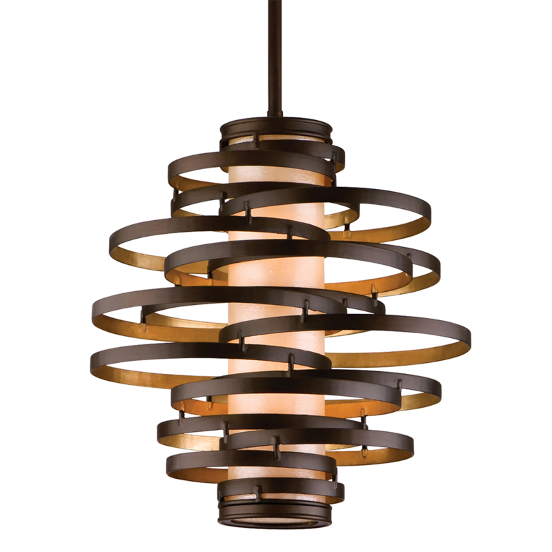 Vertigo 2 Light 18 inch Bronze / Gold Leaf Pendant Ceiling Light 