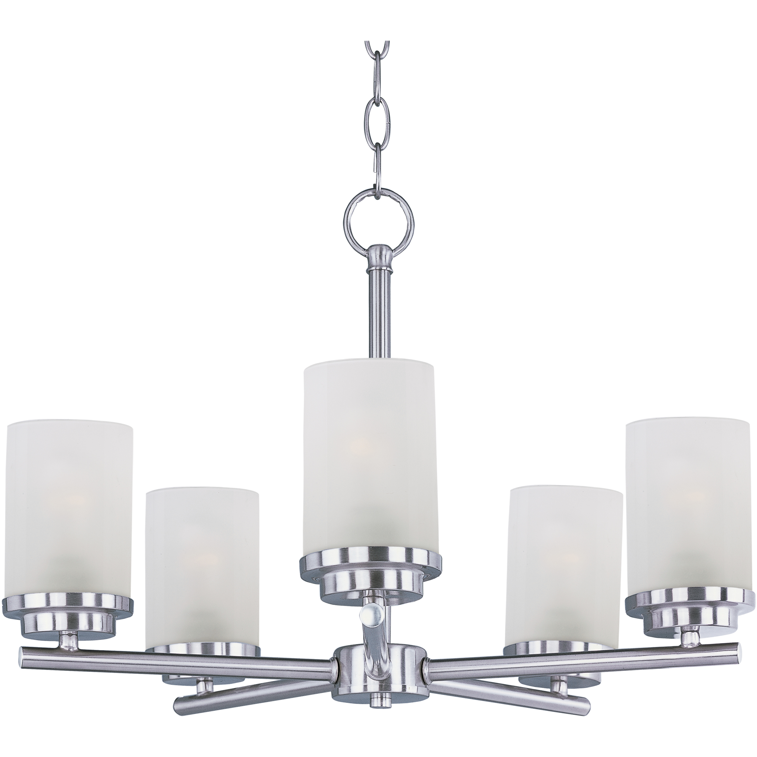 Corona 5 Light 22 inch Satin Nickel Single-Tier Chandelier Ceiling Light in Frosted
