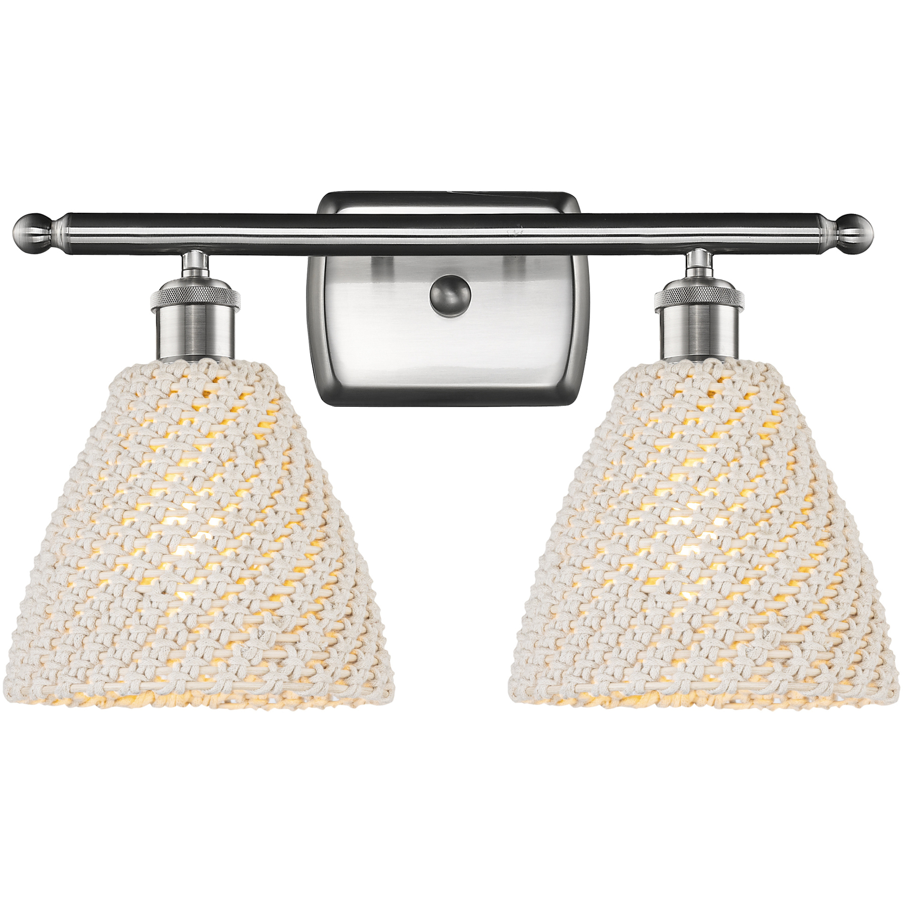 Ballston Bristol Natural 2 Light 17.5 inch Brushed Satin Nickel Bath Vanity Light Wall Light